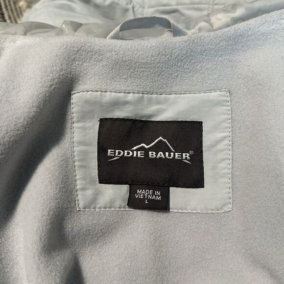 Sz L Eddie Bauer medium weight grey hooded jacket coat - Picture 7 of 9